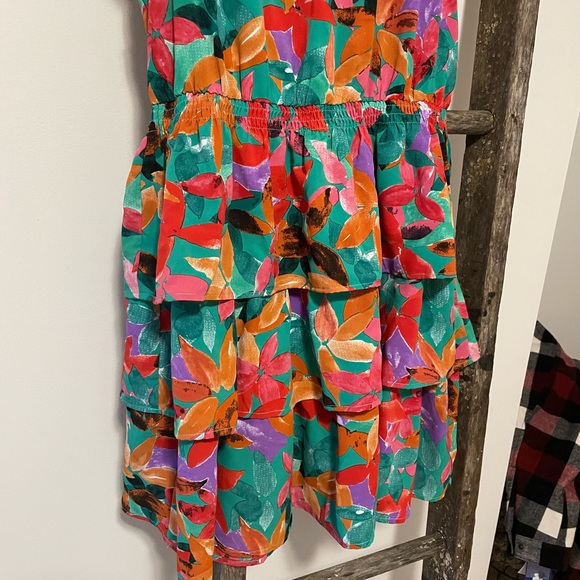 Gigio Multi-Colored Sleeveless Bold Floral Mini Dress - Picture 3 of 7